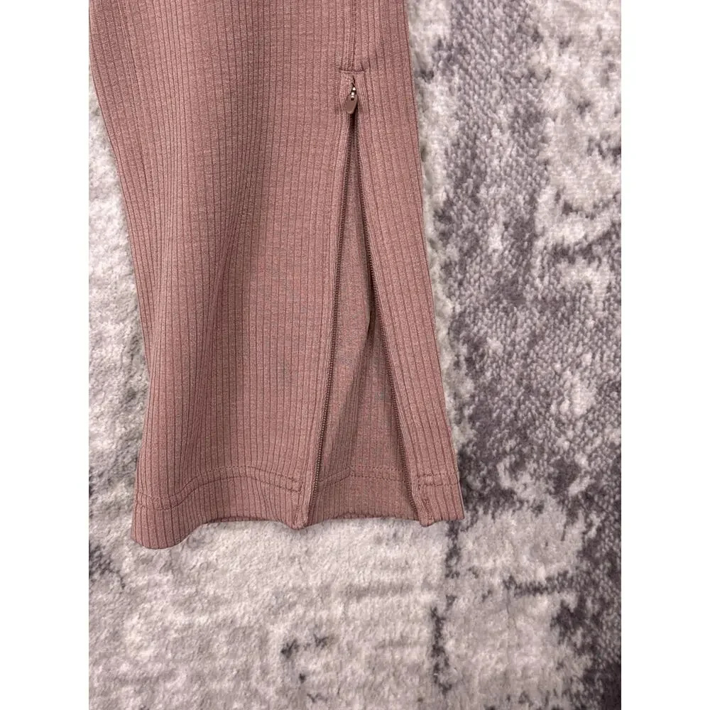 Lululemon Pants 0 Womens Ribbed Softstreme Zip Leg High Rise Cropped Espresso